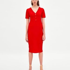 Zara midi button dress